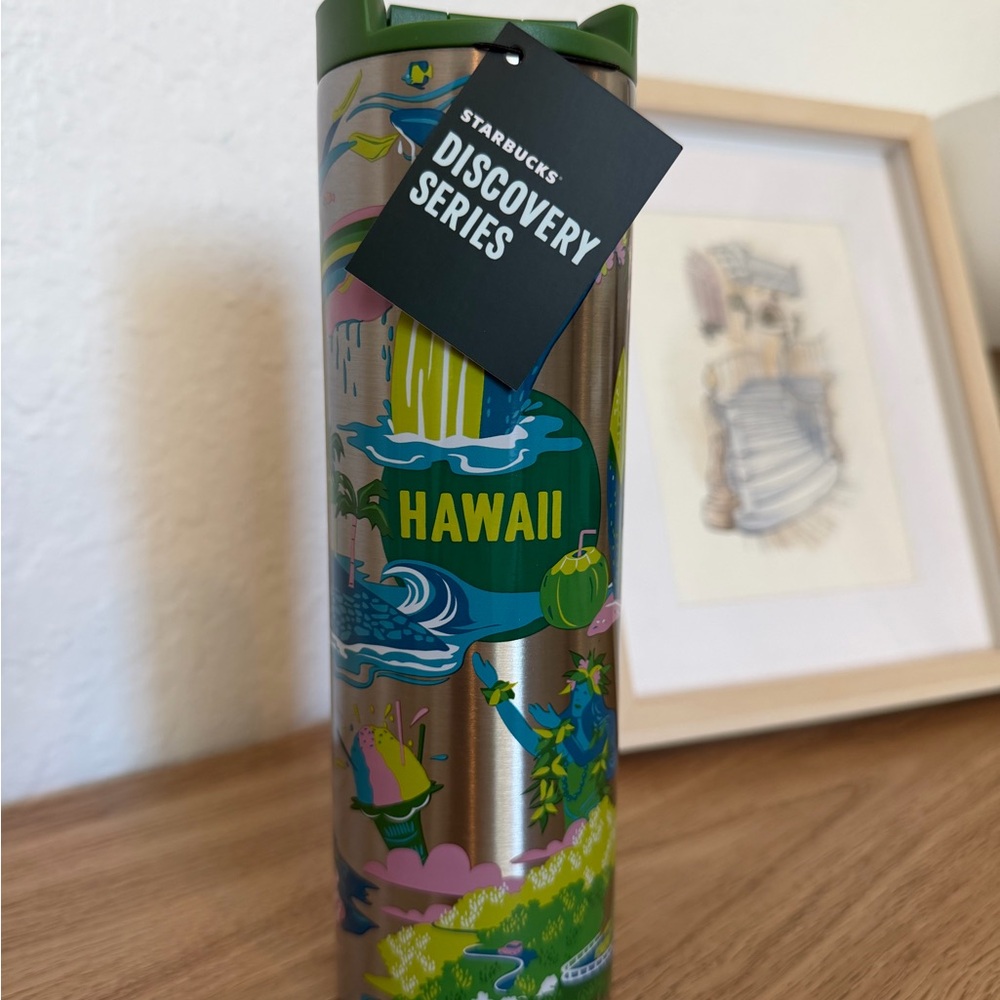 Starbucks Hawaii Tumbler - Green and Silver